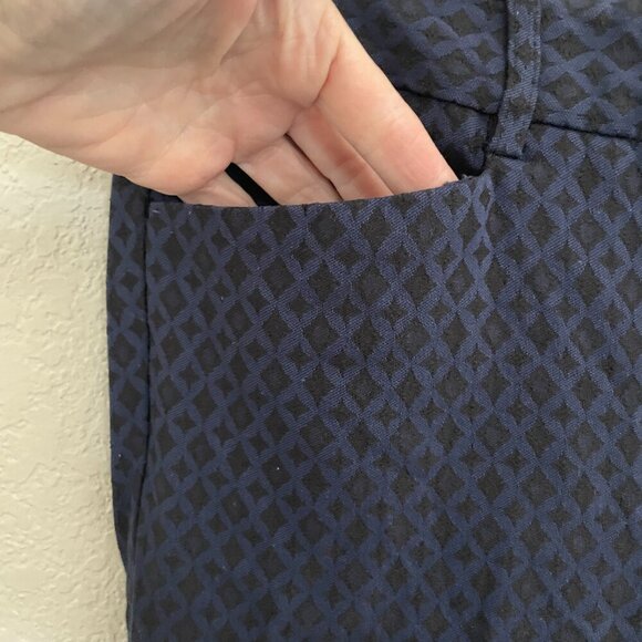 Mario Serrani Navy & Black Diamond Print Pants Size 4 - Picture 2 of 5